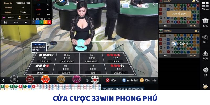 Đa dạng cửa cược trong game xóc đĩa